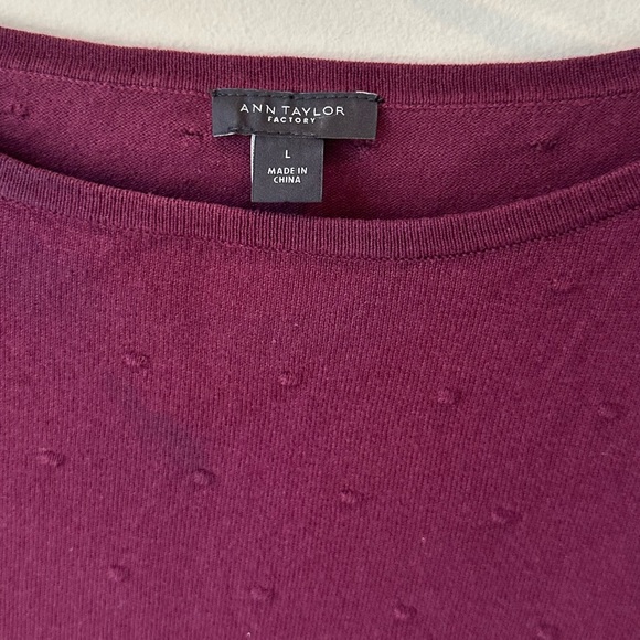 Ann Taylor Rich Plum Crew Neck Sweater - Picture 4 of 9